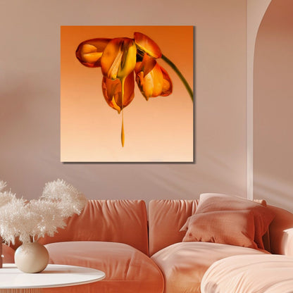 Vibrant Orange Flower Oil Painting for Elegant Home Décor