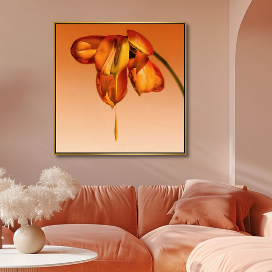 Vibrant Orange Flower Oil Painting for Elegant Home Décor