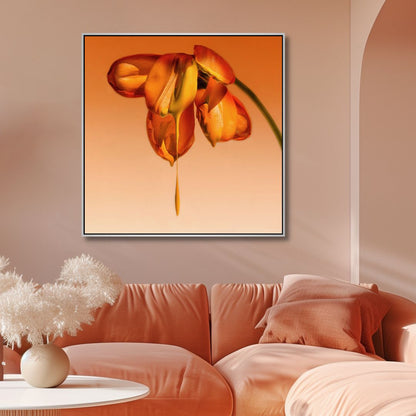 Vibrant Orange Flower Oil Painting for Elegant Home Décor