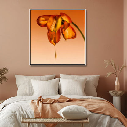 Vibrant Orange Flower Oil Painting for Elegant Home Décor