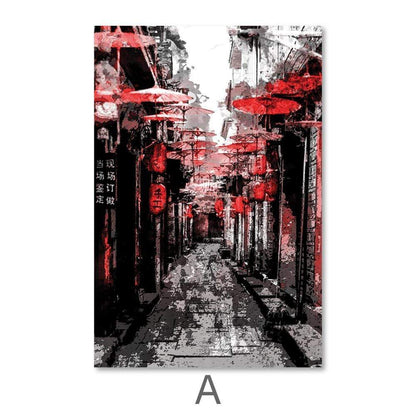 Vibrant Osaka Streets Nightlife Canvas Art for Modern Home Decor