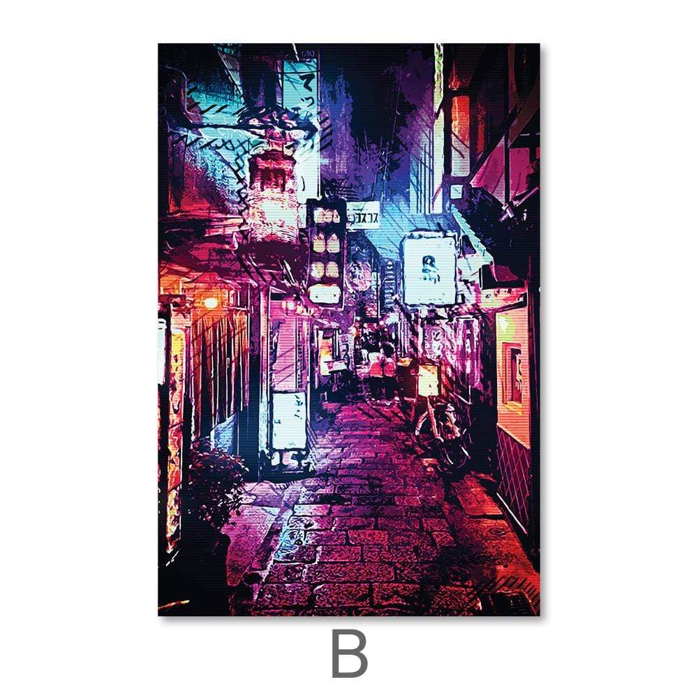 Vibrant Osaka Streets Nightlife Canvas Art for Modern Home Decor