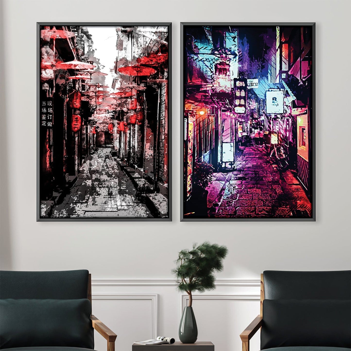 Vibrant Osaka Streets Nightlife Canvas Art for Modern Home Decor