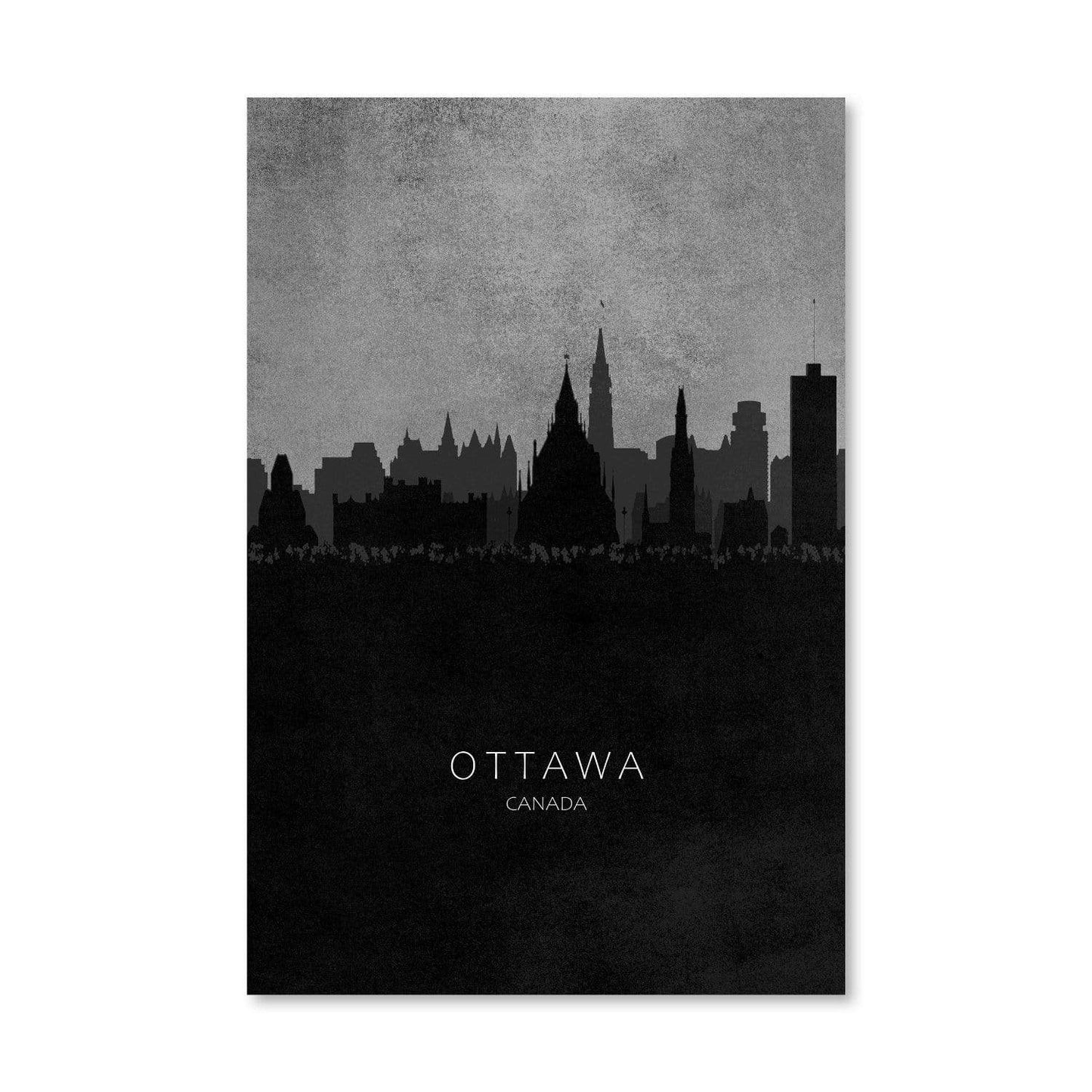 Ottawa Skyline Oil Painting - Modern Abstract Cityscape Art for Home Decor