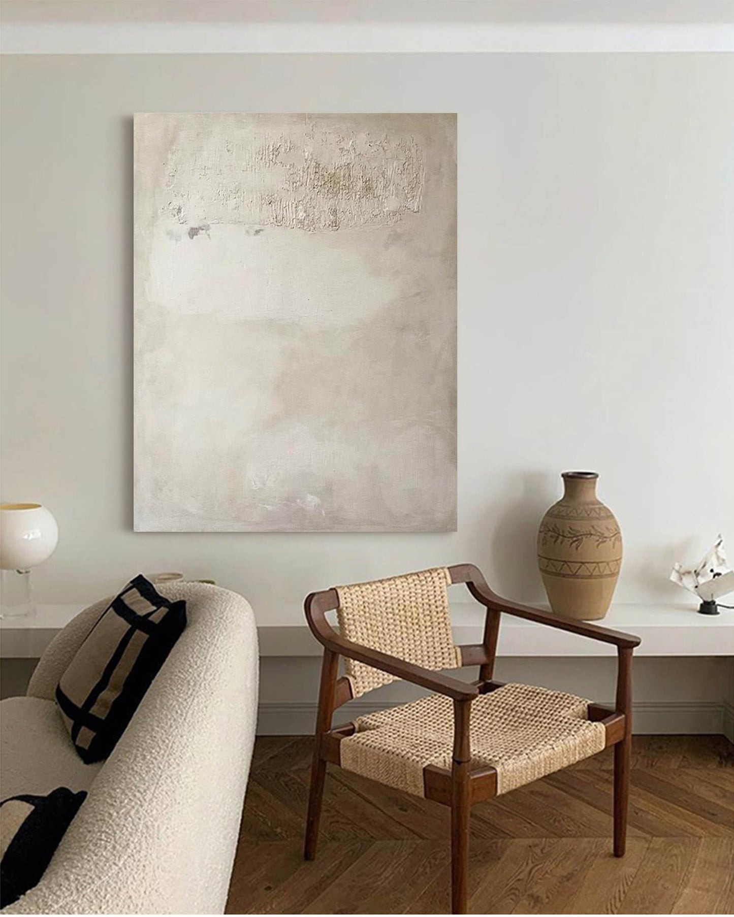 Elegant Minimalist Abstract Oil Painting for Modern Home Decor