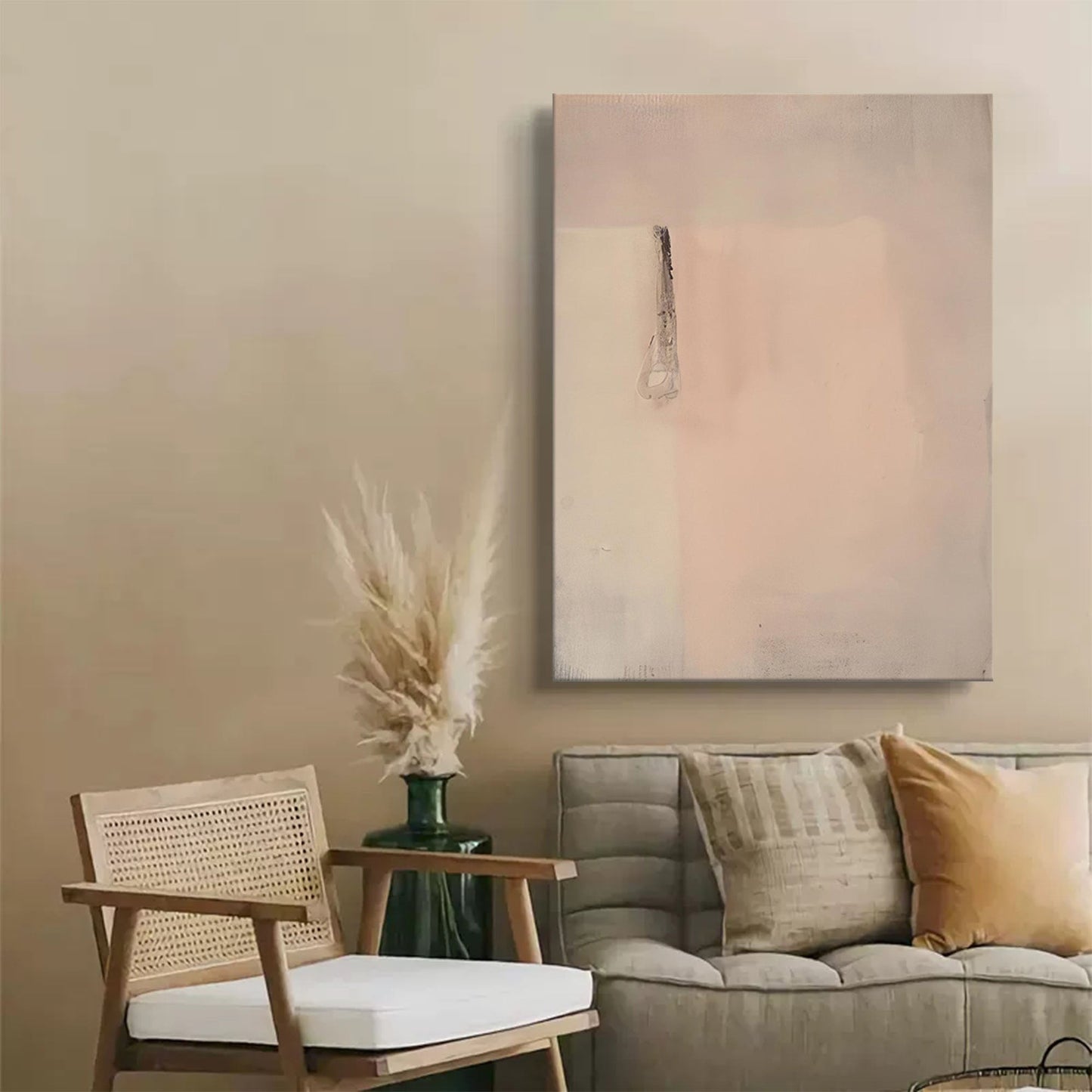 Serene Minimalist Abstract Oil Painting for Modern Home Decor