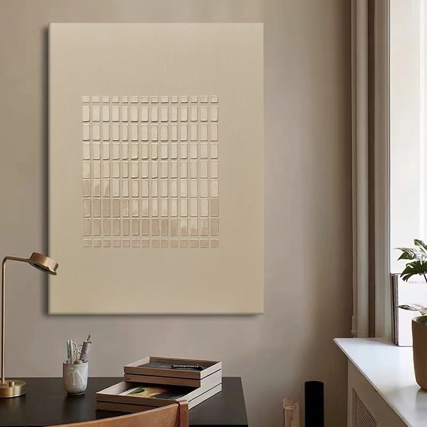 Elegant Minimalist Abstract Oil Painting for Modern Home Decor