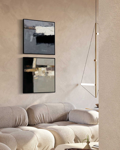 Elegant Minimalist Abstract Oil Painting for Modern Home Decor