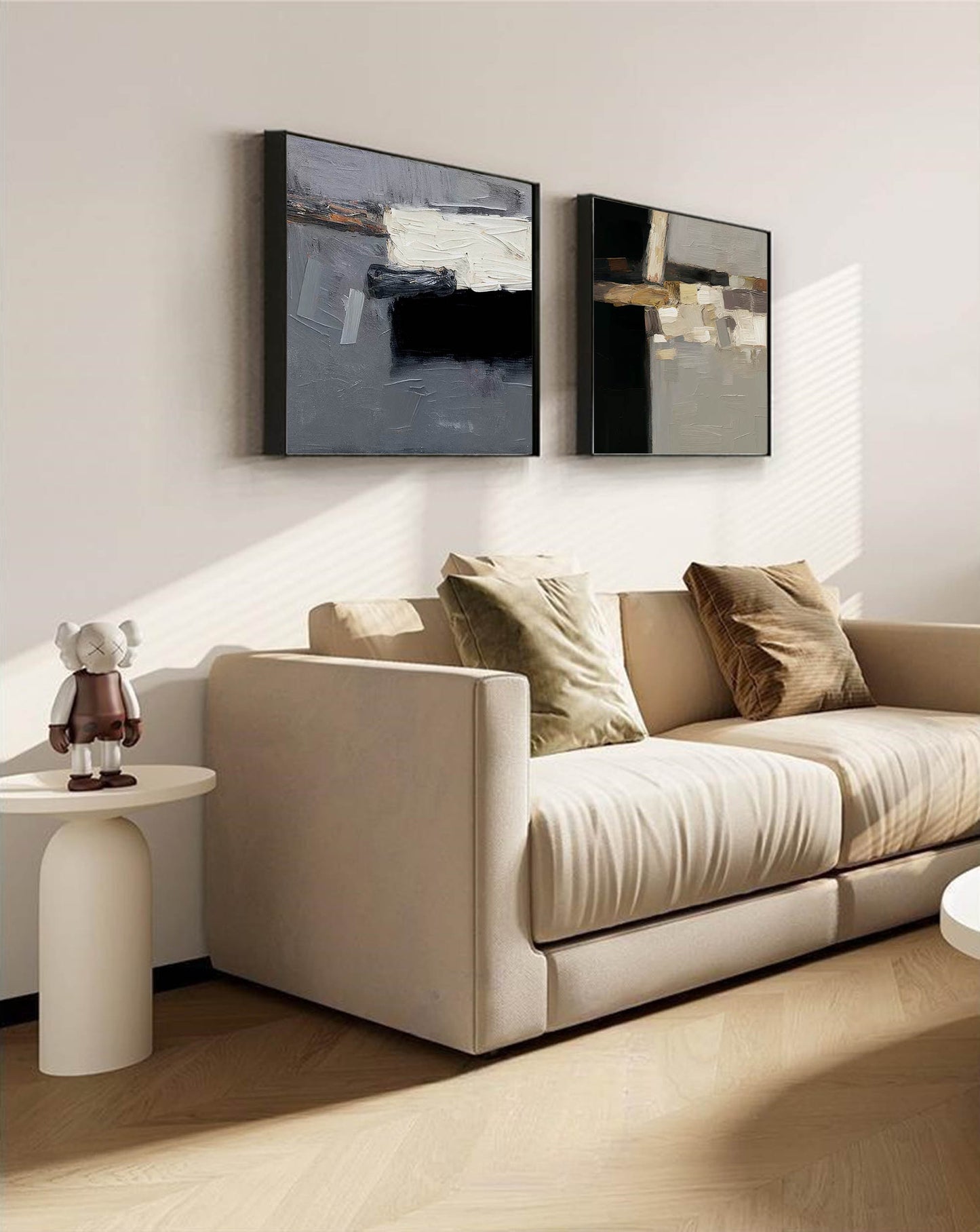 Elegant Minimalist Abstract Oil Painting for Modern Home Decor