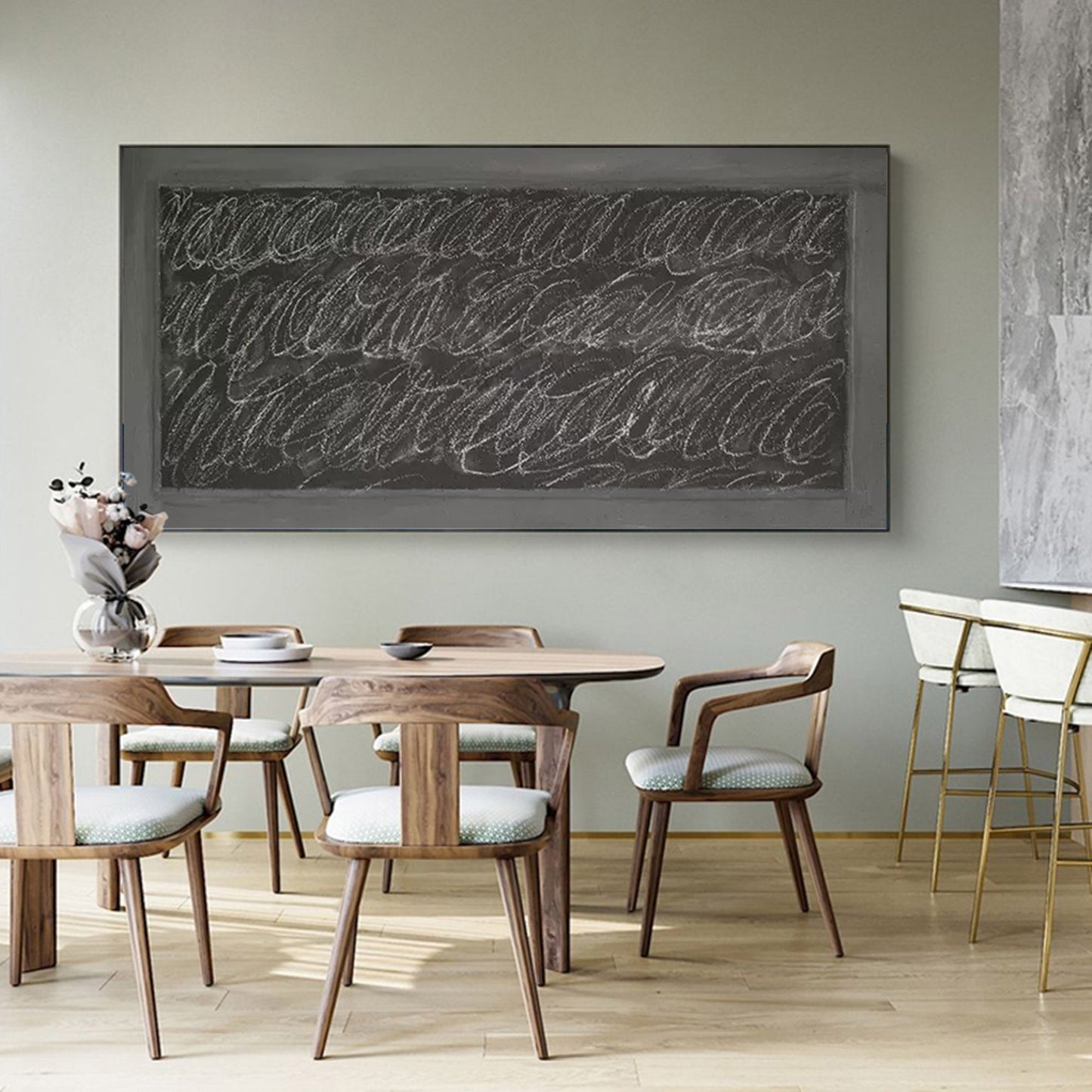 Elegant Minimalist Abstract Oil Painting for Modern Home Décor