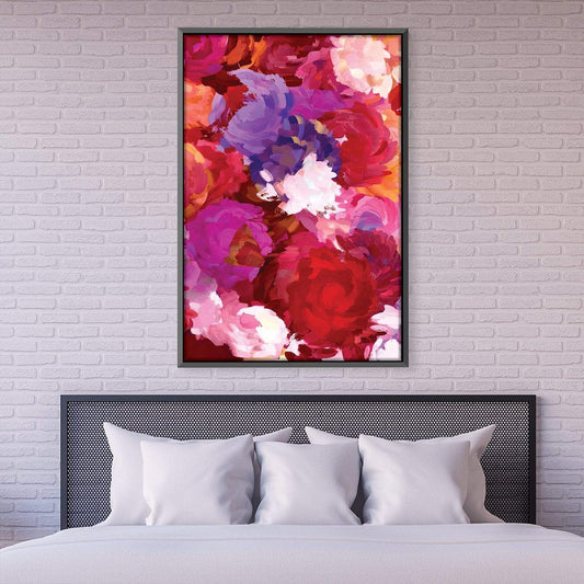 Vibrant Floral Oil Painting for Home Decor – Colorful Bouquet Canvas Art