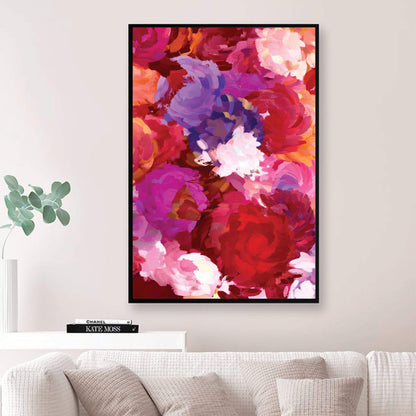 Vibrant Floral Oil Painting for Home Decor – Colorful Bouquet Canvas Art