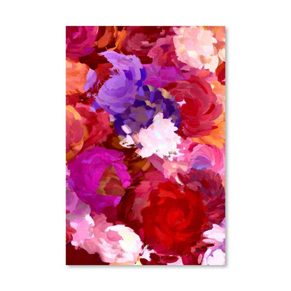 Vibrant Floral Oil Painting for Home Decor – Colorful Bouquet Canvas Art