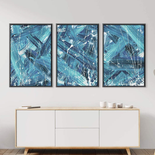 Abstract Blue Emotion Oil Painting for Modern Home Decor