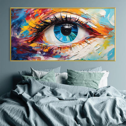 Vibrant Abstract Eye Oil Painting for Modern Home Decor and Artistic Expression