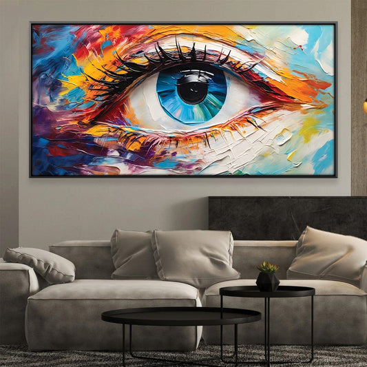 Vibrant Abstract Eye Oil Painting for Modern Home Decor and Artistic Expression