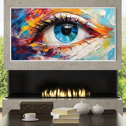 Vibrant Abstract Eye Oil Painting for Modern Home Decor and Artistic Expression