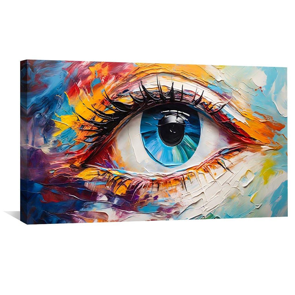 Vibrant Abstract Eye Oil Painting for Modern Home Decor and Artistic Expression