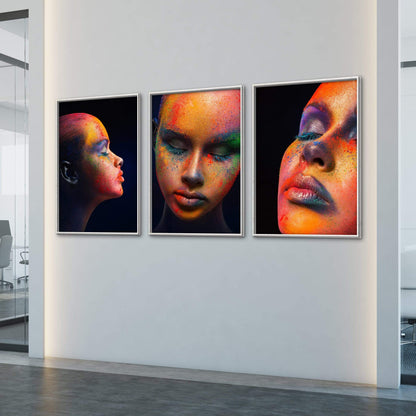 Vibrant Abstract Portraits of Women - Colorful Oil Painting Wall Art