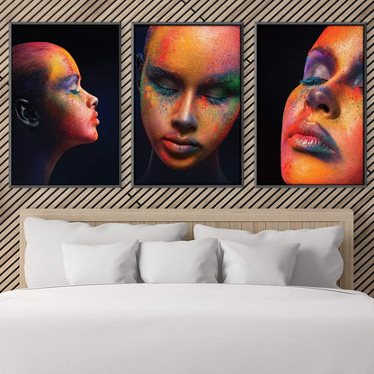 Vibrant Abstract Portraits of Women - Colorful Oil Painting Wall Art