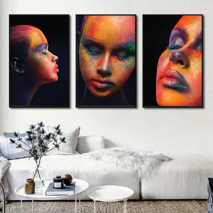 Vibrant Abstract Portraits of Women - Colorful Oil Painting Wall Art