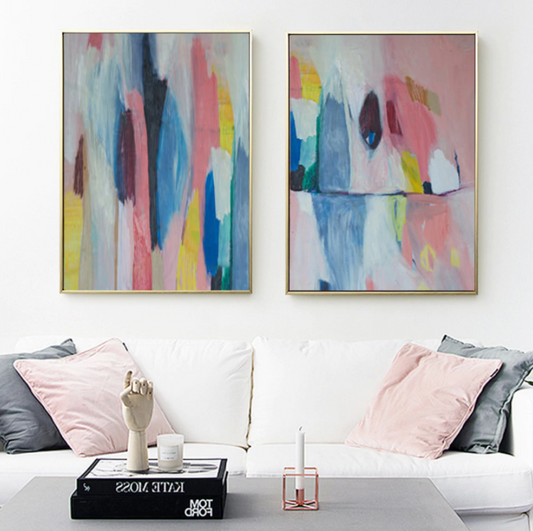 Colorful Abstract Oil Painting for Modern Home Decor and Artistic Inspiration