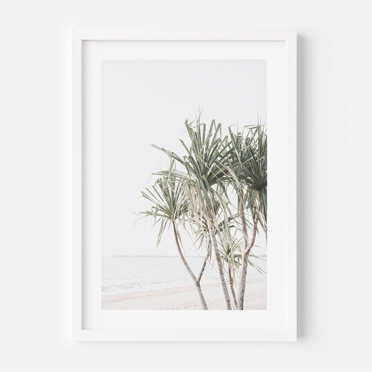 Tropical Serenity: Beautiful Pandanus Palm Oil Painting for Beach-Inspired Decor