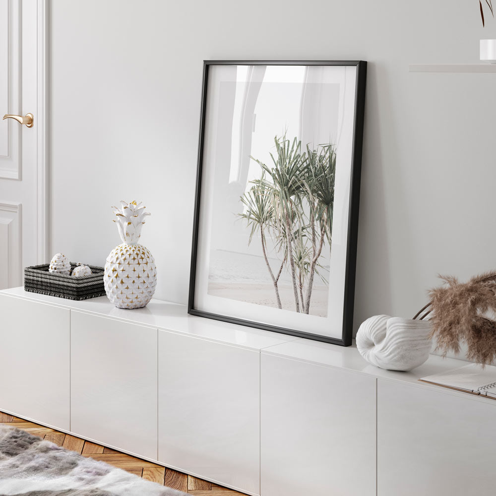 Tropical Serenity: Beautiful Pandanus Palm Oil Painting for Beach-Inspired Decor