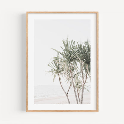 Tropical Serenity: Beautiful Pandanus Palm Oil Painting for Beach-Inspired Decor