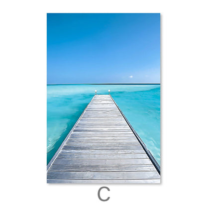 Tranquil Ocean Escape Oil Painting - Stunning Waterscape for Coastal Decor