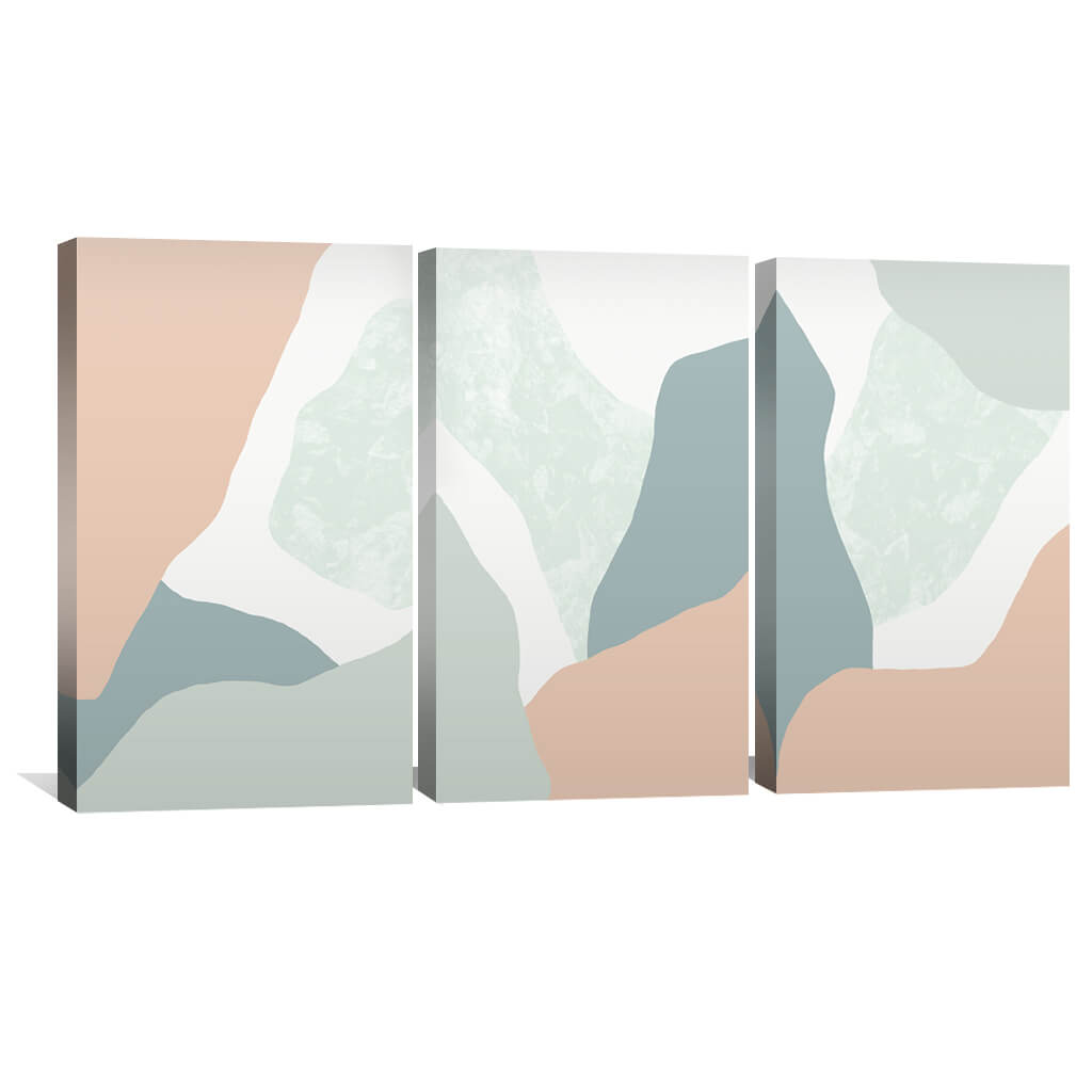 Serene Abstract Oil Painting with Pastel Curves for Modern Home Décor