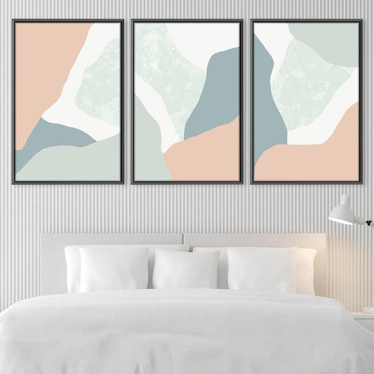 Serene Abstract Oil Painting with Pastel Curves for Modern Home Décor