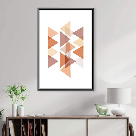 Abstract Geometric Oil Painting in Warm Pastel Tones for Modern Home Decor