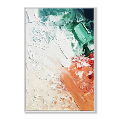 Vibrant Coastal Landscape Oil Painting: Abstract Beach Art for Relaxing Spaces