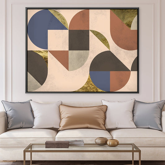 Abstract Geometric Oil Painting for Modern Home Decor