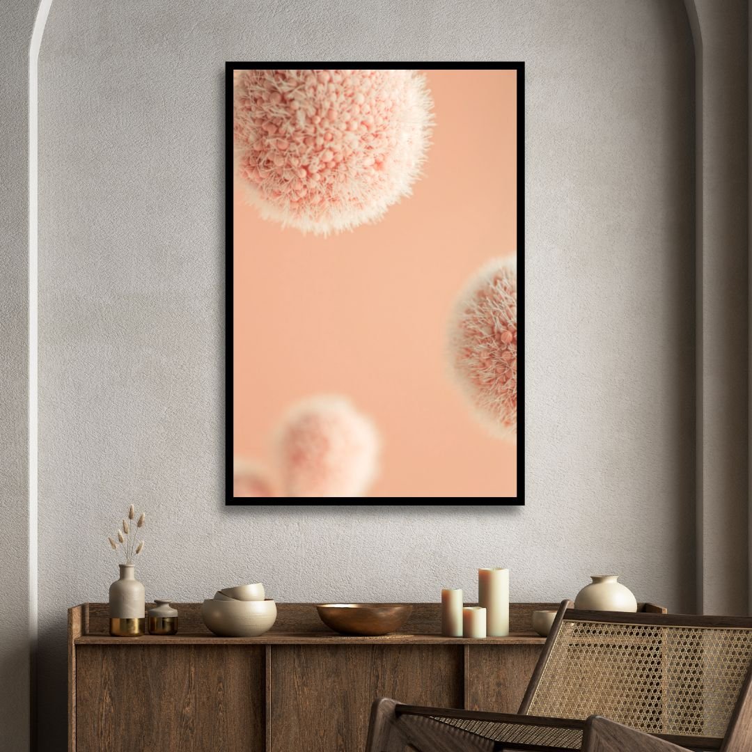 Soft Peach Abstract Floral Triptych Canvas Wall Art for Modern Decor