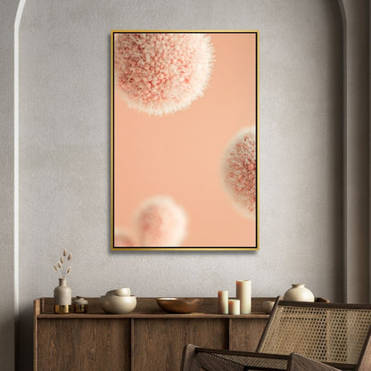 Soft Peach Abstract Floral Triptych Canvas Wall Art for Modern Decor