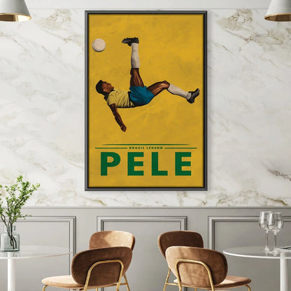 Pele Legendary Bicycle Kick Oil Painting for Soccer Fans