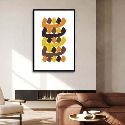 Vibrant Abstract Persian Alphabet Oil Painting for Contemporary Art Lovers