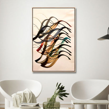 Abstract Persian Calligraphy Oil Painting – Elegant Canvas Art for Modern Spaces