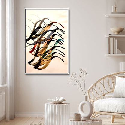 Abstract Persian Calligraphy Oil Painting – Elegant Canvas Art for Modern Spaces