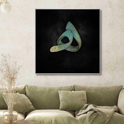 Abstract Persian Calligraphy Oil Painting on Canvas - Modern Wall Art Decor