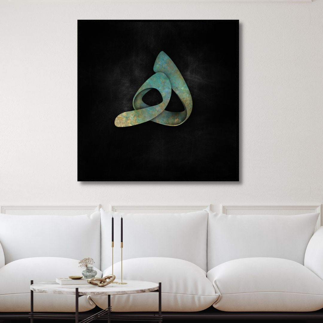 Abstract Persian Calligraphy Oil Painting on Canvas - Modern Wall Art Decor