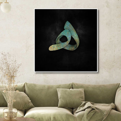 Abstract Persian Calligraphy Oil Painting on Canvas - Modern Wall Art Decor