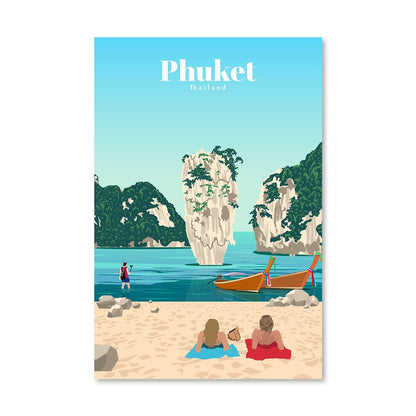 Serene Beach Getaway in Phuket - Captivating Oil Painting of Thai Paradise