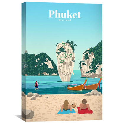 Serene Beach Getaway in Phuket - Captivating Oil Painting of Thai Paradise