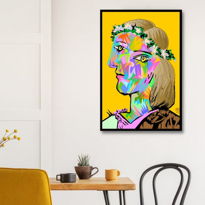 Colorful Abstract Woman Portrait in Pop Art Style - Vibrant Oil Painting Decor