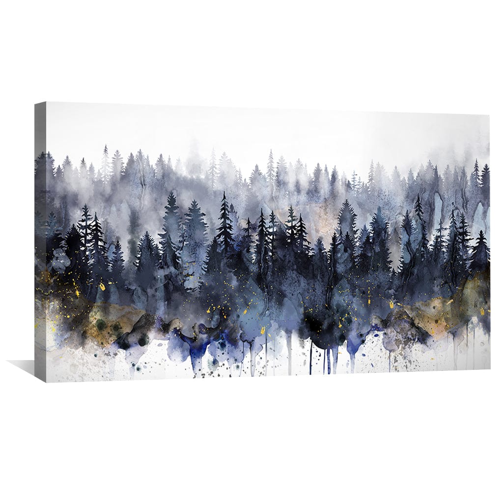 Serene Pinescape Oil Painting for Modern Home Decor and Relaxation