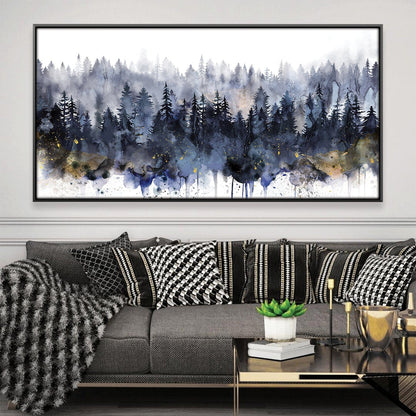 Serene Pinescape Oil Painting for Modern Home Decor and Relaxation