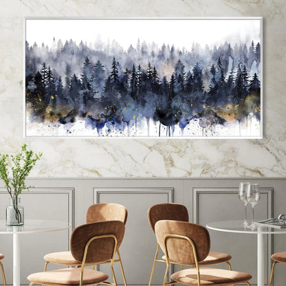 Serene Pinescape Oil Painting for Modern Home Decor and Relaxation